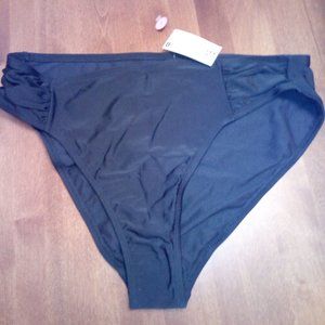 GEORGE Mid-Rise Plus Size Black Swimsuit Bottom 1X